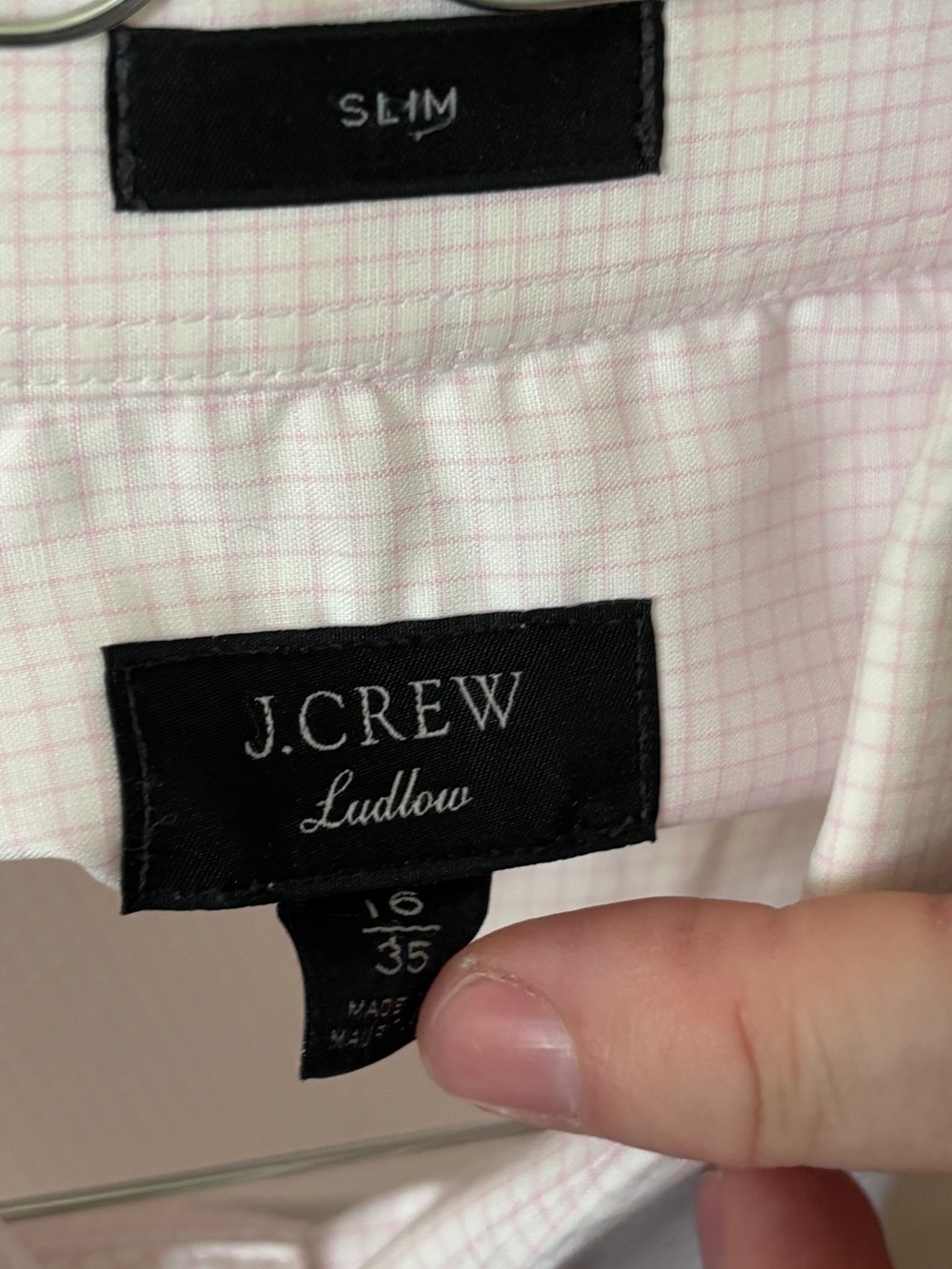 J. Crew Ludlow Pink Windowpane Dress Shirt